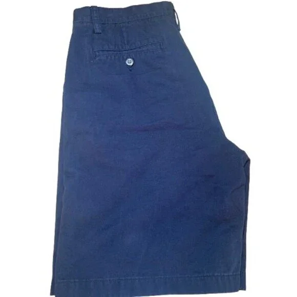 Classic Deck Shorts Mens 34W Navy Blue Chino Flat Front Cotton Pockets Nautica - Picture 4 of 6